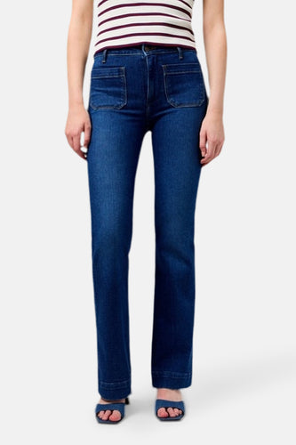 FLARE WRANGLER - dark blue denim