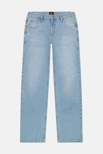 Jeans straight van lichtblauw denim van Lee, klassieke pasvorm met rechte pijpen.
