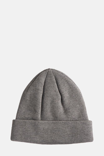 Casquette grise d'ACCESSORIES BY JACK & JONES, avec un bord replié et une texture côtelée.