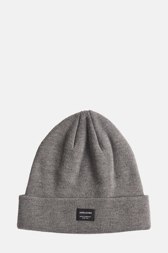 Casquette grise d'ACCESSORIES BY JACK & JONES, avec une texture côtelée et un petit logo sur l'avant.