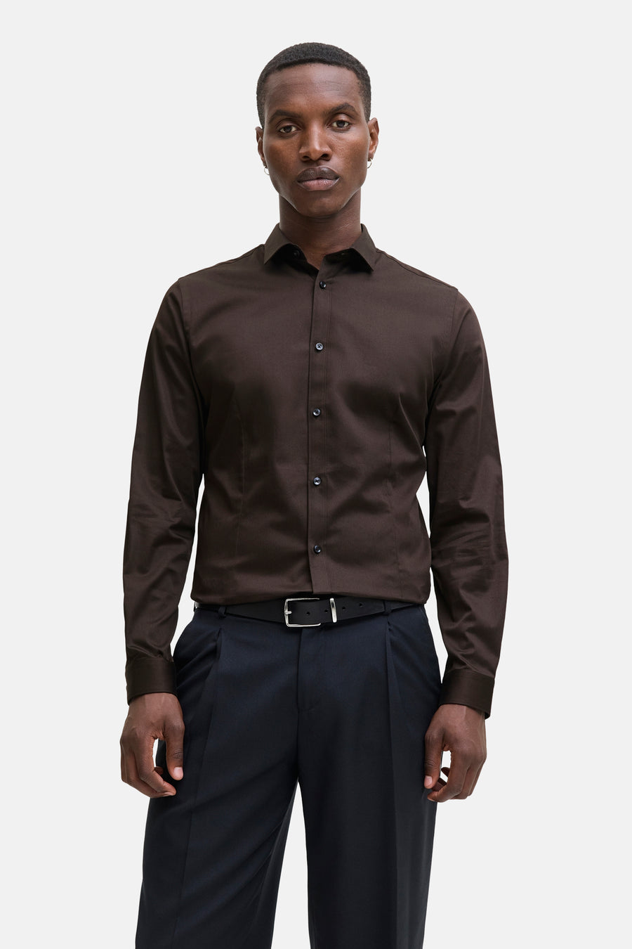 Chemise à manches longues - brun - PREMIUM by JACK & JONES