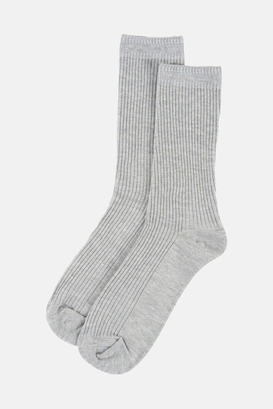 Chaussettes grises côtelées de BIRDLAND, présentées avec une étiquette blanche indiquant le logo et la taille 37-41.