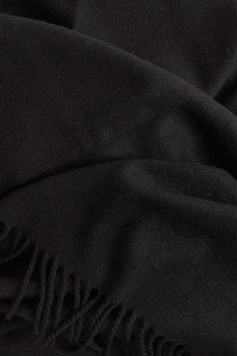 Chapeau d'hiver noir d'ACCESSORIES BY JACK & JONES, avec des franges aux bords et une texture douce.