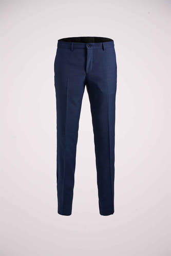 Pantalon de costume bleu PREMIUM by JACK & JONES, tissage lisse avec des plis creux.