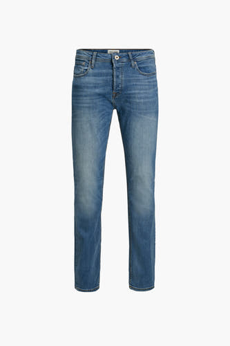 Jean slim fit bleu de JACK & JONES, avec une texture denim subtile et des surures classiques.