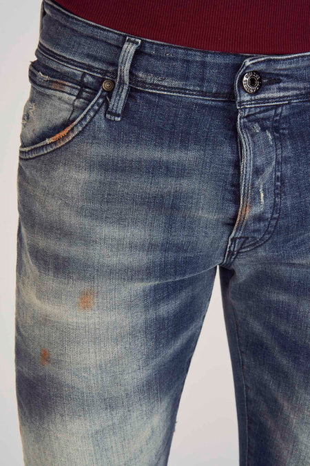 Jean &agrave; coupe droite - bleu