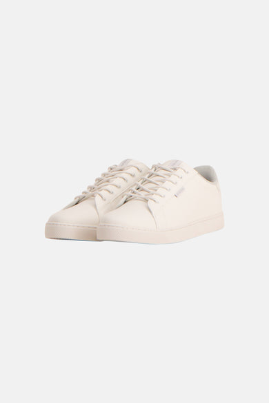 Baskets basses blanches d'ACCESSORIES BY JACK & JONES avec lacets et un contrefort gris.