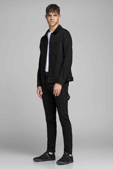 Jean &agrave; coupe carrot - black denim