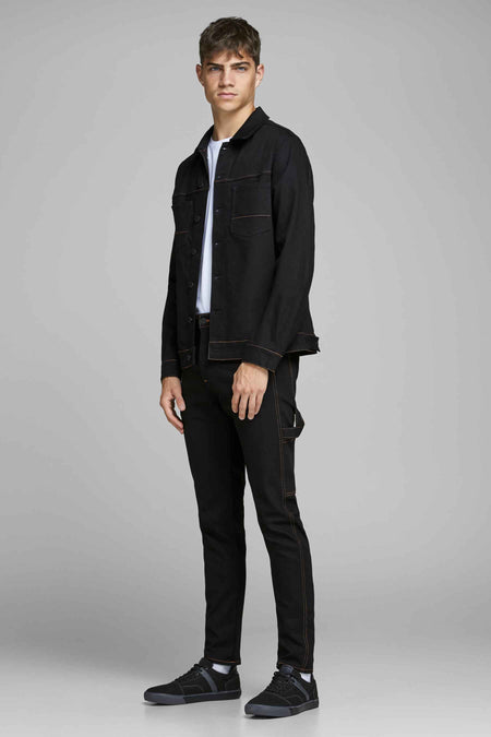 Jean &agrave; coupe carrot - black denim