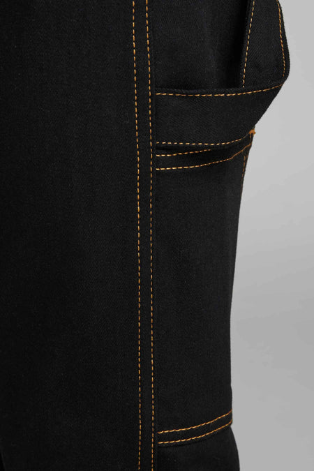 Jean &agrave; coupe carrot - black denim
