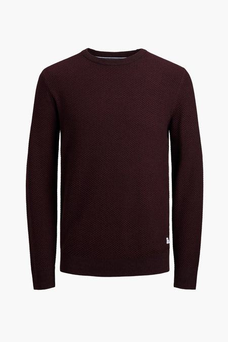 Pull col O bordeaux - PREMIUM BLUE by JACK & JONES