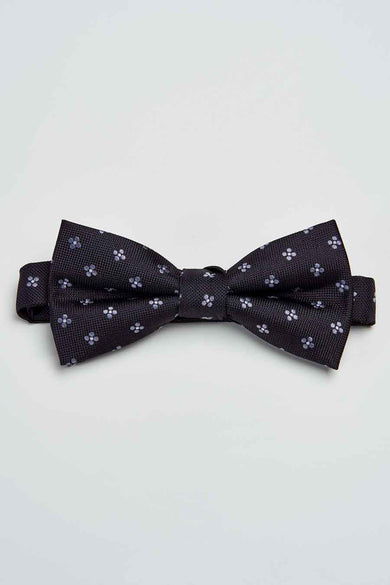 Nœud papillon noir d'ACCESSORIES BY JACK & JONES avec de subtils motifs floraux, un accessoire élégant.