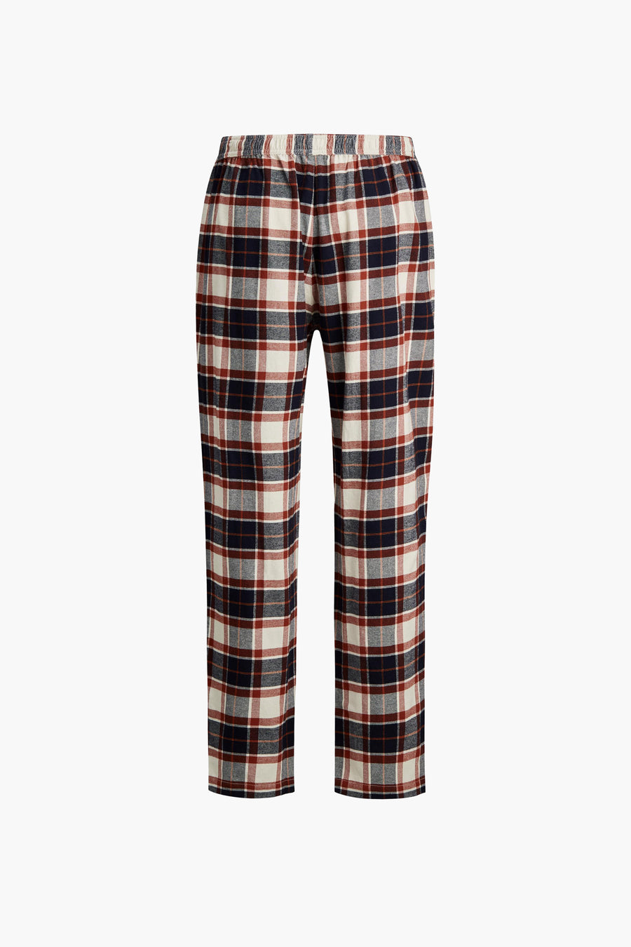 Witte pyjamabroek van ACCESSORIES BY JACK & JONES, met een ruitpatroon in rood en blauw.
