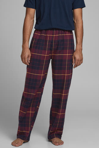 Pyjama de Bordeaux d'ACCESSORIES BY JACK & JONES, avec un motif à carreaux rouge et bleu marine.