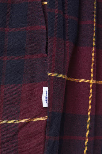 Pantalon de pyjama Bordeaux d'ACCESSORIES BY JACK & JONES, avec imprimé contrasté et détail d'étiquette.