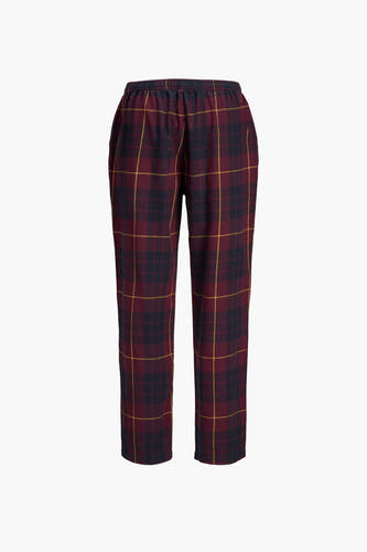 Pyjama de Bordeaux d'ACCESSORIES BY JACK & JONES, avec un motif à carreaux en or et bleu marine.