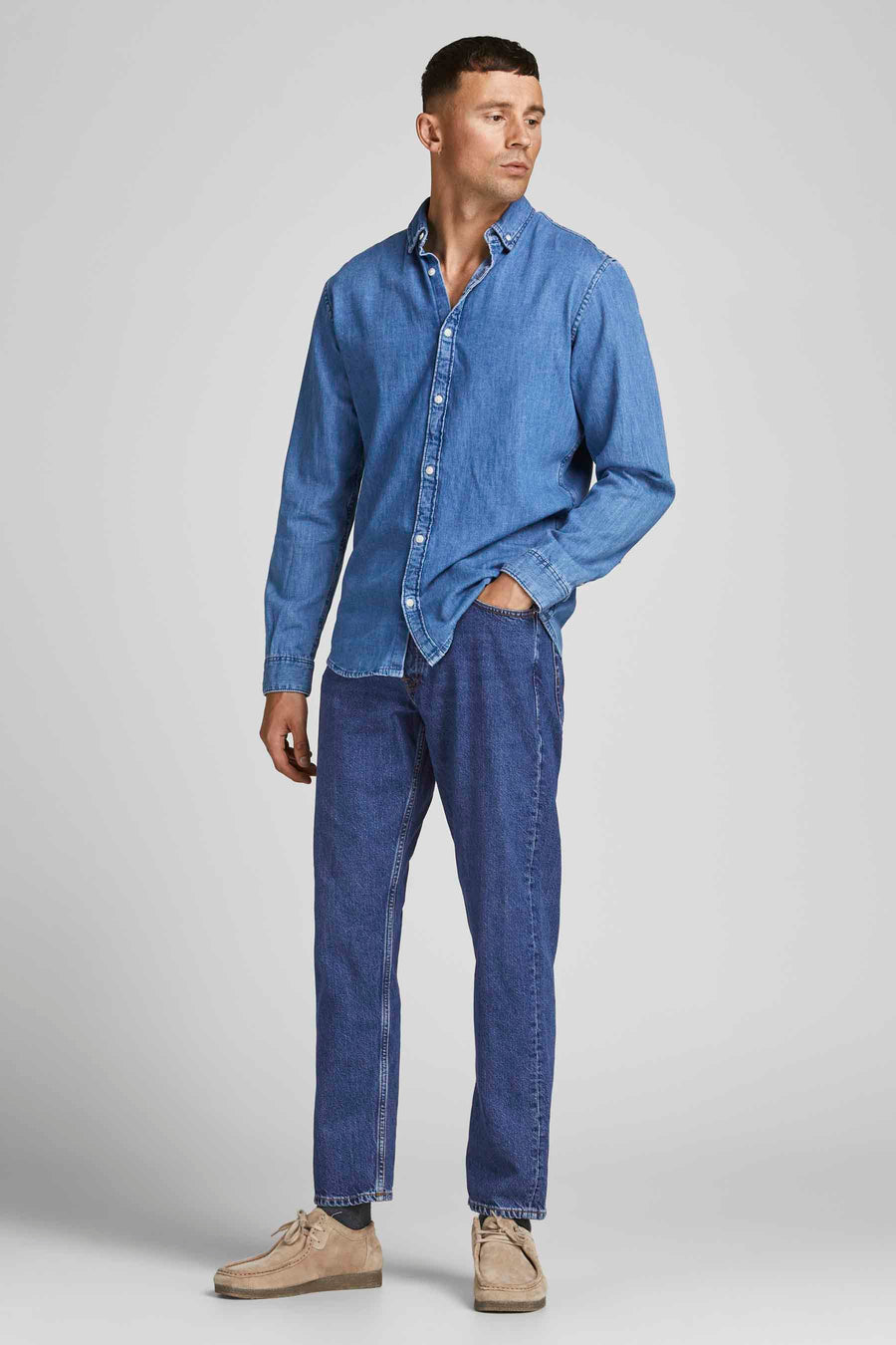 Jean &agrave; coupe carrot - bleu - JACK & JONES JEANS INTELLIGENCE