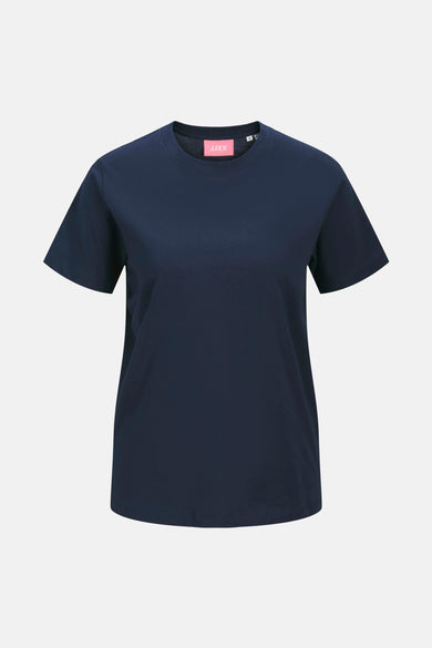 T-shirt bleu à manches courtes de JJXX, couleur unie et col rond.