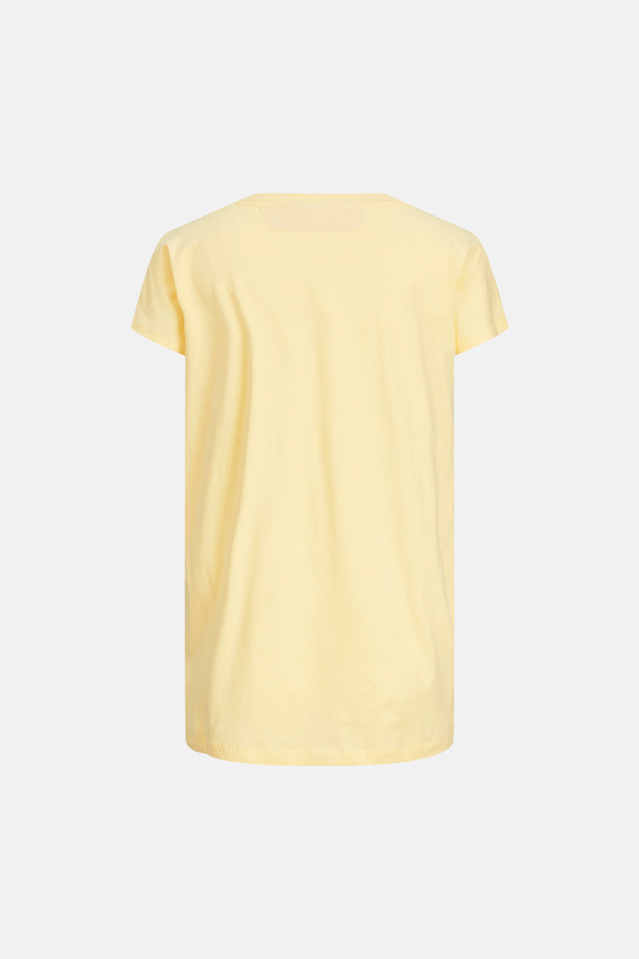 T-shirt jaune de JJXX, couleur unie à manches courtes, vue arrière.