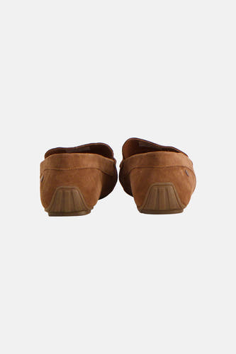 Bruine espadrilles van ACCESSORIES BY JACK & JONES, achteraanzicht met rubberen zolen en suède textuur.
