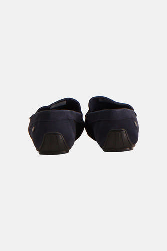 Blauwe espadrilles van ACCESSORIES BY JACK & JONES, gezien van achteren, met donkere zool.