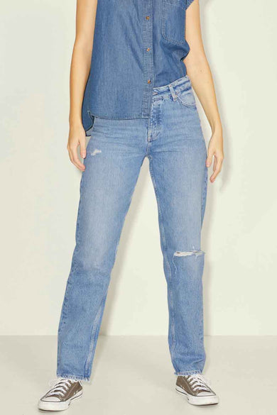 Jean &agrave; coupe droite - bleu