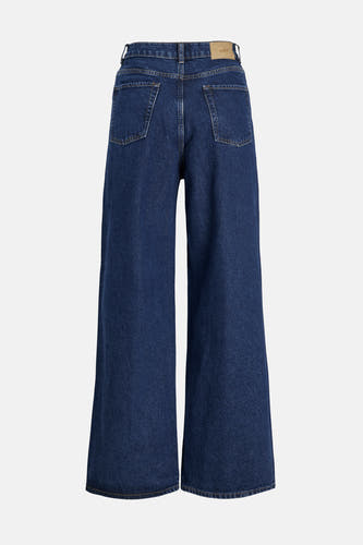 Jean délavé bleu marine de JJXX, avec poches à l'arrière et étiquette de marque sur la ceinture.