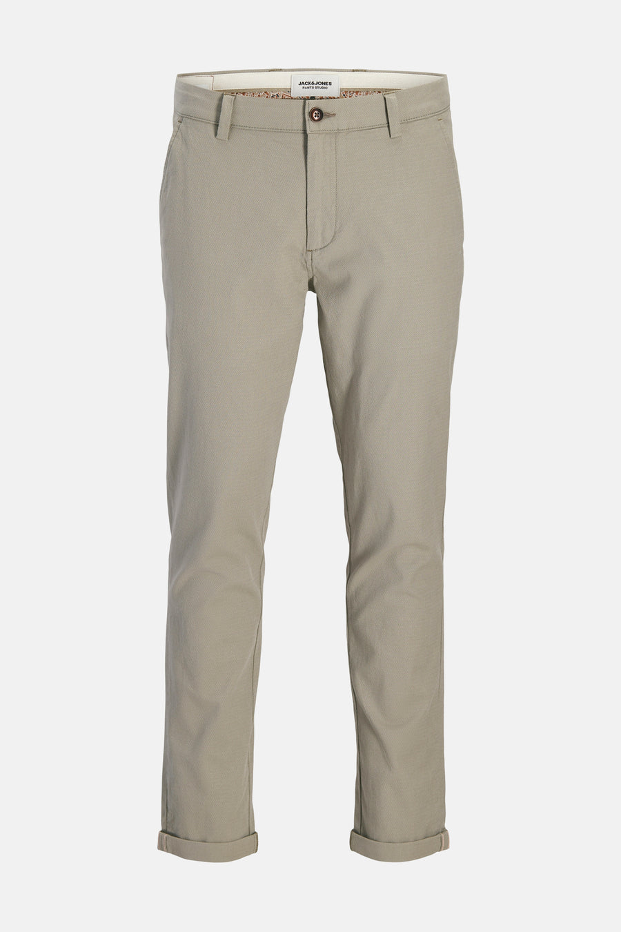 Kakikleurige chino-broek van Jack & Jones.
