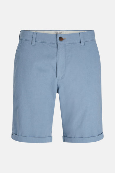 Short bleu de JACK & JONES JEANS INTELLIGENCE, avec des poches et des ourlets pliés à l'arrière.