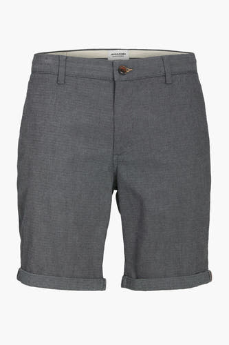 Short de denim gris JACK & JONES JEANS INTELLIGENCE, avec un motif subtil en toile d'araignée et des poches rabattues.
