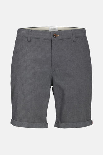 Short de denim gris JACK & JONES JEANS INTELLIGENCE avec un motif subtil et une fermeture éclair rabattue.