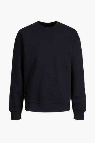 Gilet noir de CORE BY JACK & JONES, avec des manches longues et un col rond.