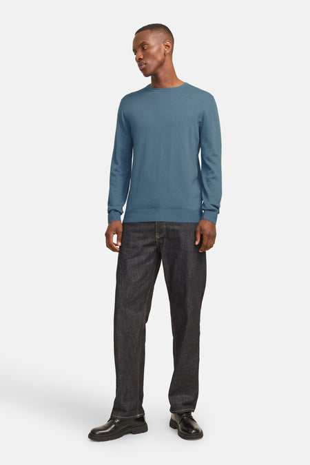 Pull à col rond - bleu