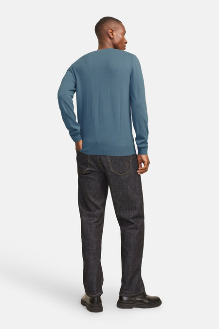 Pull à col rond - bleu