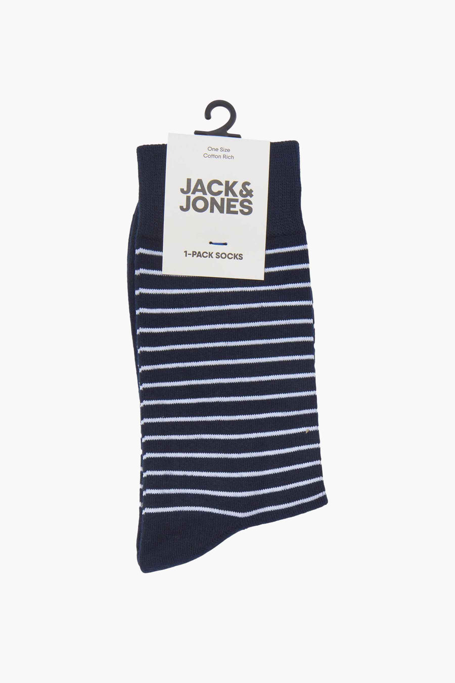 Blauw-wit gestreepte JACK&JONES sokken.