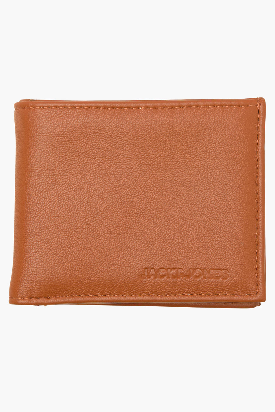 Porte-monnaie marron d'ACCESSORIES BY JACK & JONES, avec une texture en cuir et des coutures le long des bords.