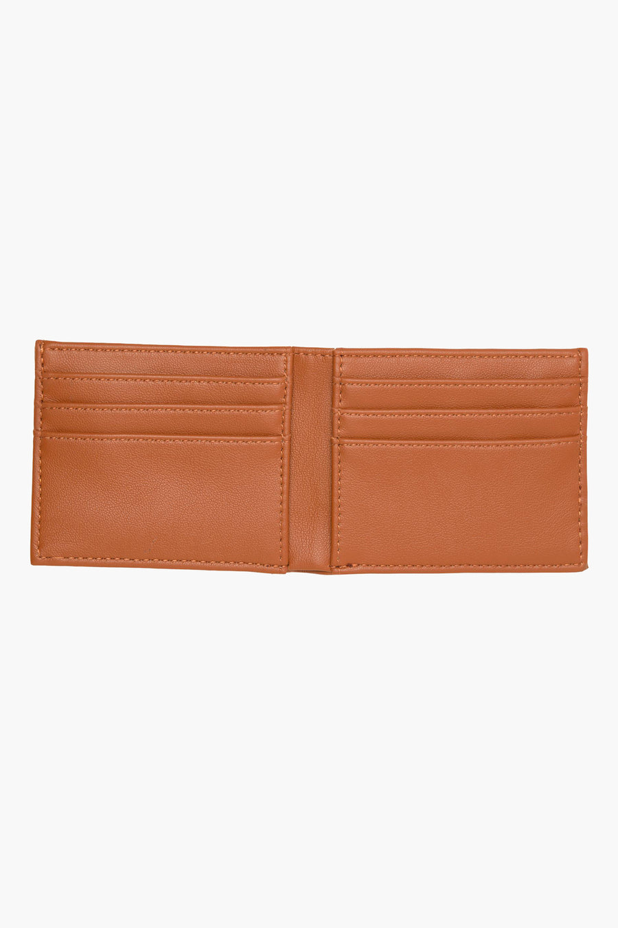 Porte-monnaie marron d'ACCESSORIES BY JACK & JONES, présenté ouvert avec des compartiments pour les cartes.