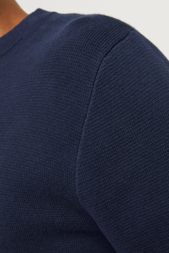 Pull à col rond - bleu