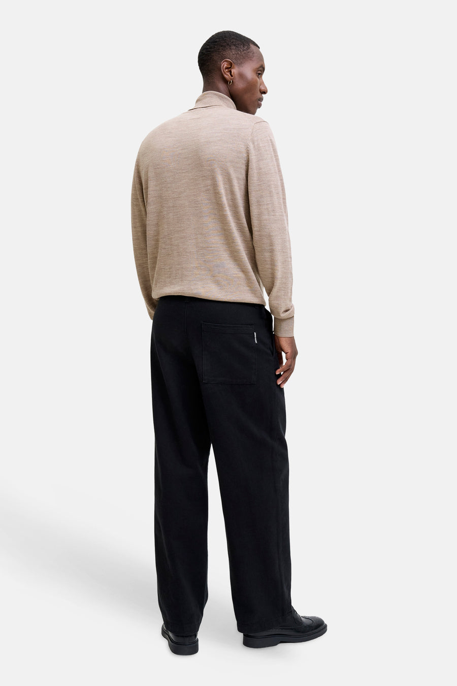 Pull col roulé beige - PREMIUM by JACK & JONES