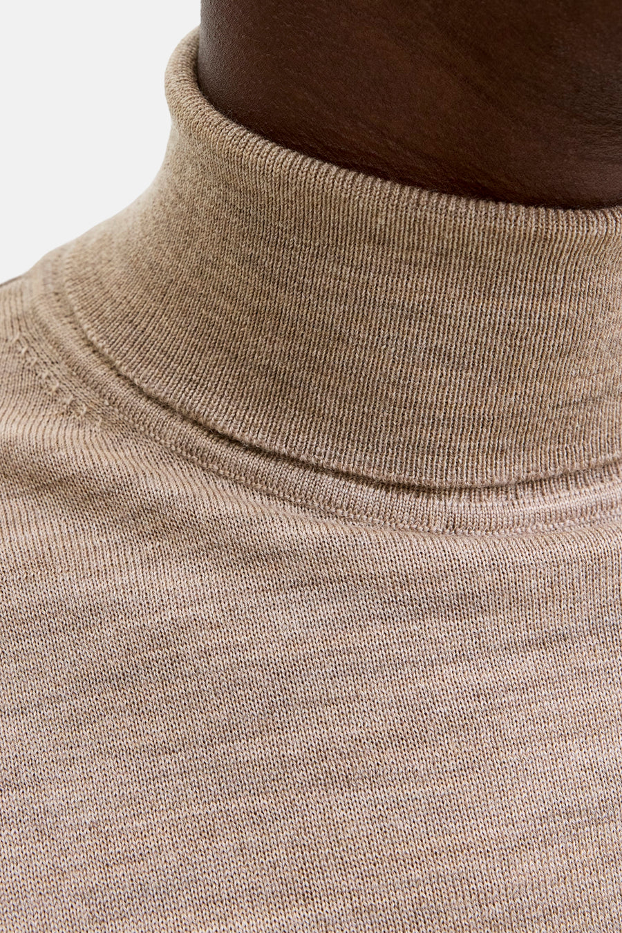 Pull col roulé beige - PREMIUM by JACK & JONES