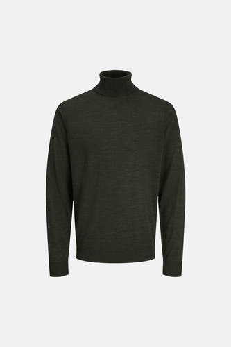 Pull col roulé vert - PREMIUM by JACK & JONES