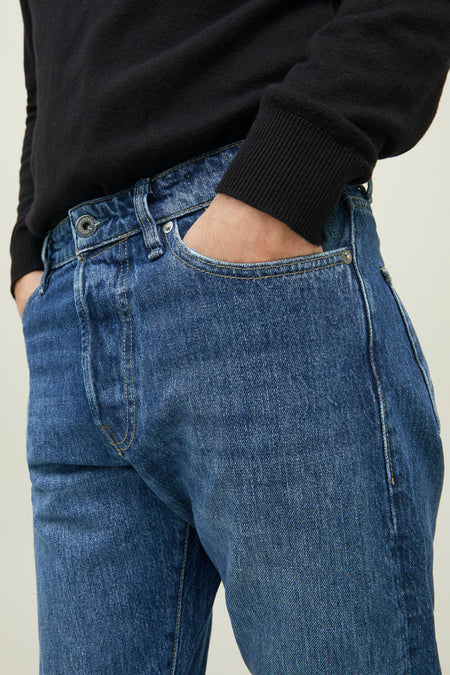 Jean &agrave; coupe carrot - bleu