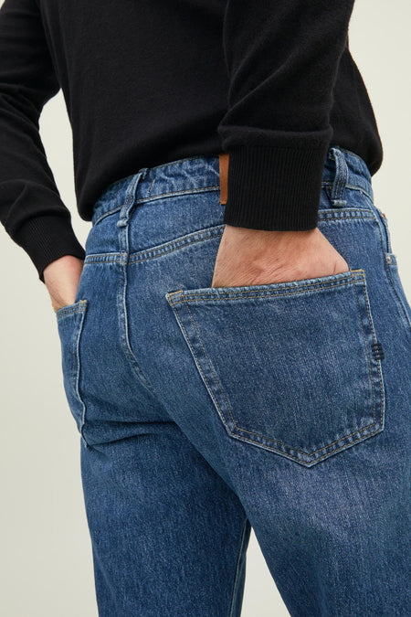 Jean &agrave; coupe carrot - bleu