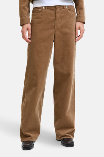 Pantalon beige de JJXX, avec une jambe droite et une subtile texture corduroy.