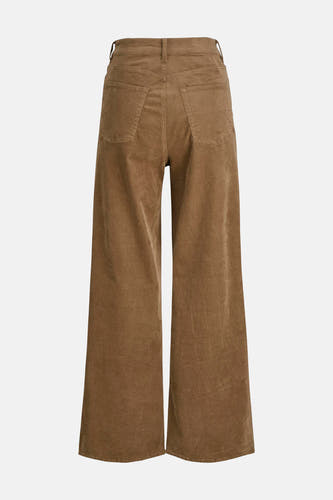 Pantalon beige de JJXX, avec une texture corduroy et des jambes larges, vu de derrière.
