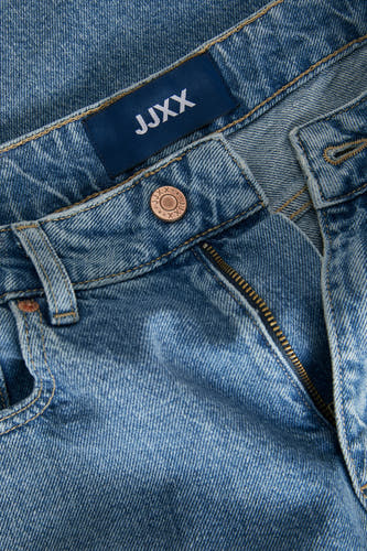 Jean en denim bleu moyen de JJXX, avec fermeture à glissière et logo de marque sur le bouton.