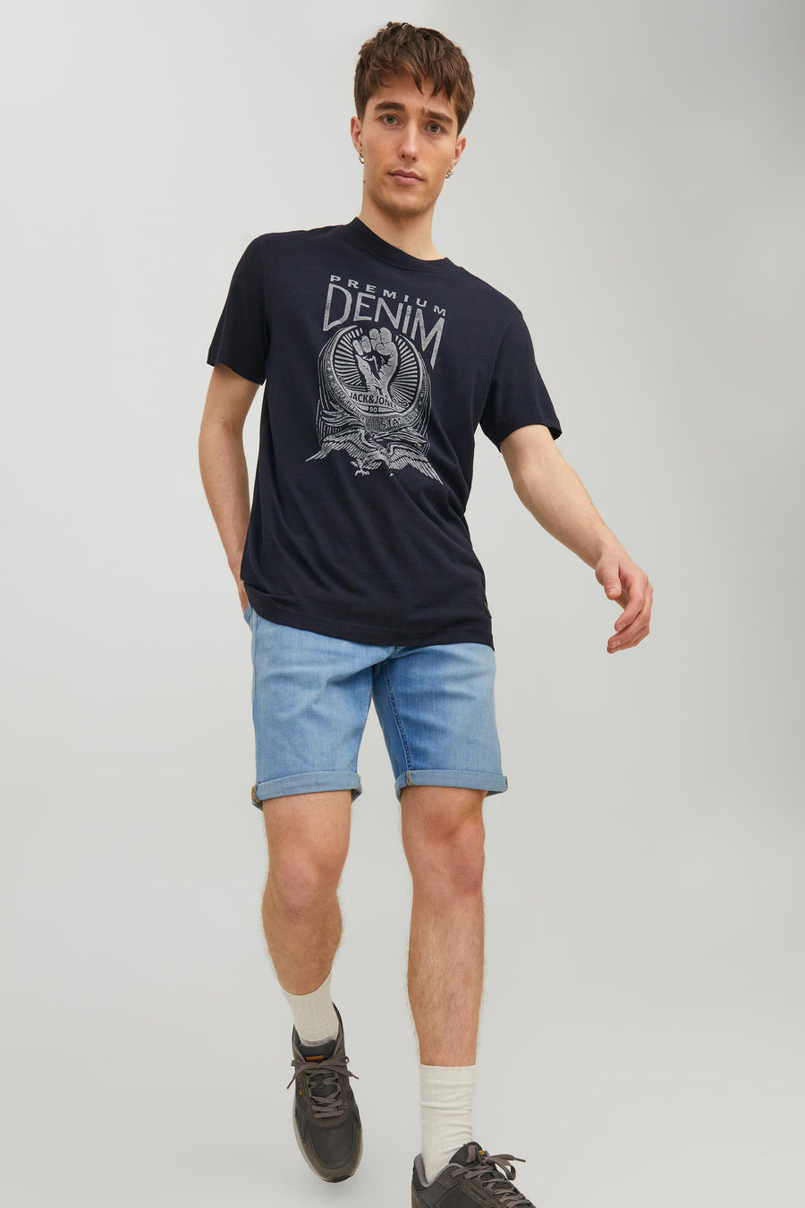 Court - denim bleu moyen