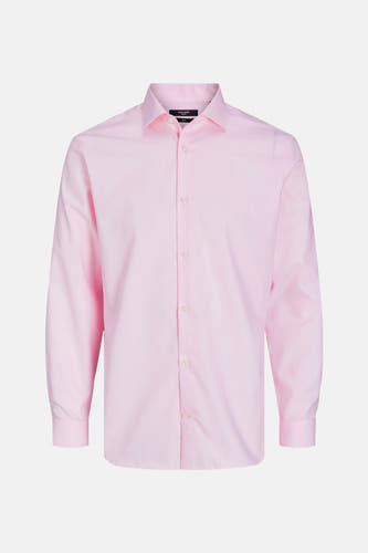 Roze overhemd met lange mouwen van PREMIUM by JACK & JONES, met knoopsluiting en een klassieke kraag.