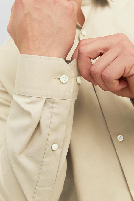 Chemise &agrave; manches longues - beige