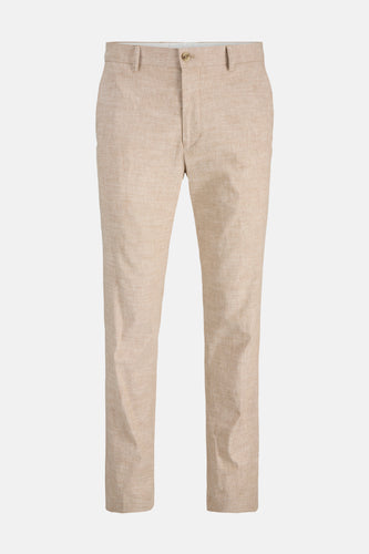 Beige linnen broek.
